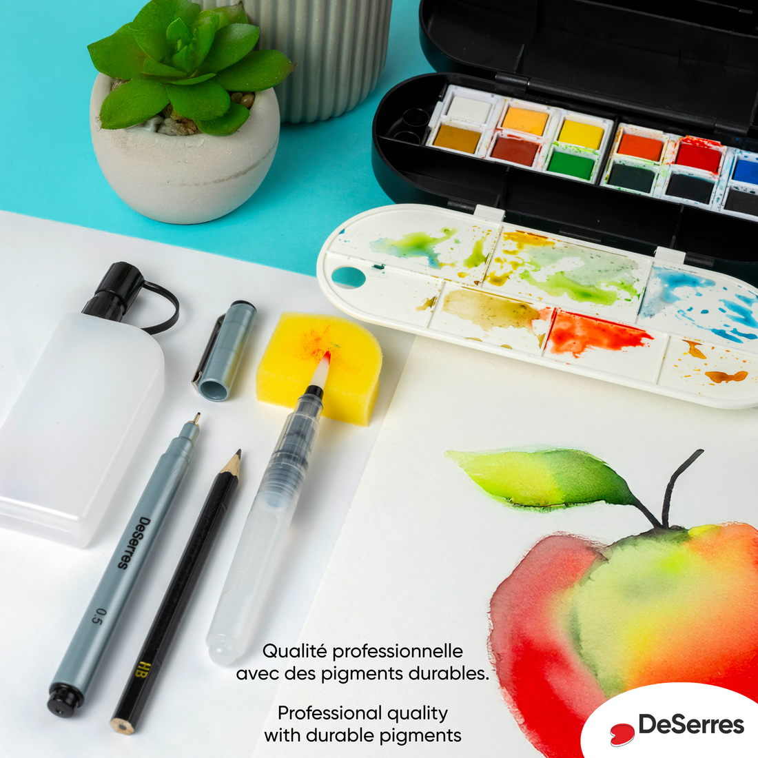 ENSEMBLE VOYAGE AQUARELLE - 17 PIECES DESERRES