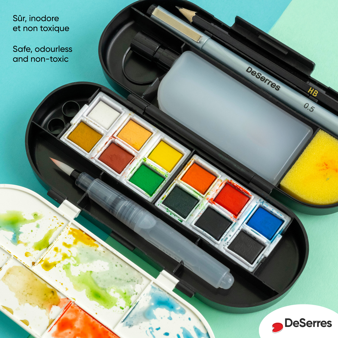 ENSEMBLE VOYAGE AQUARELLE - 17 PIECES DESERRES