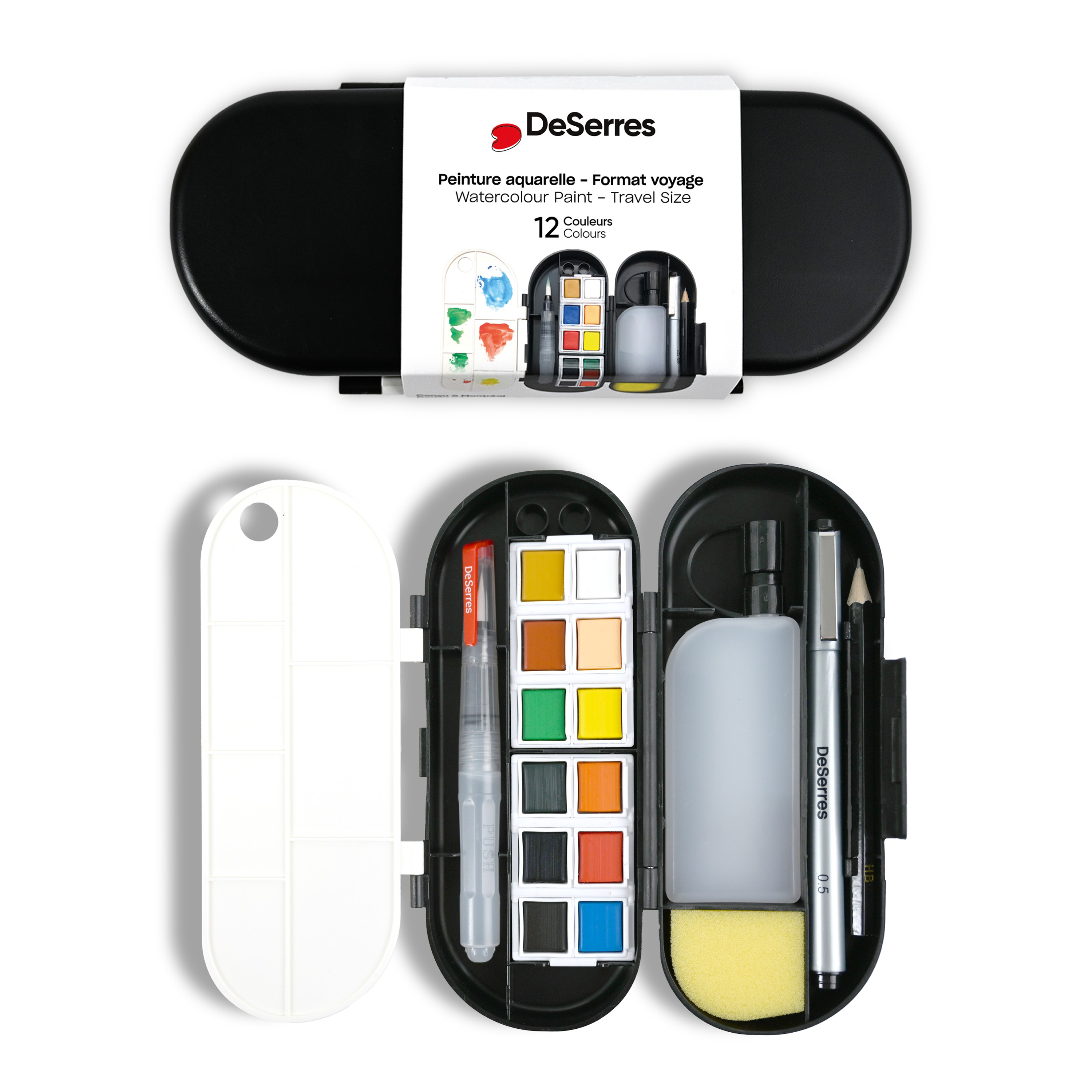 ENSEMBLE VOYAGE AQUARELLE - 17 PIECES DESERRES