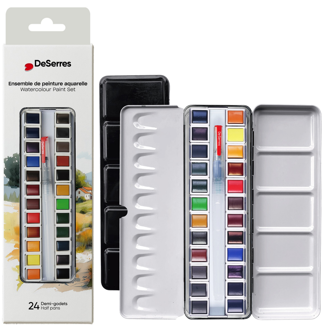 ENSEMBLE AQUARELLE - 24 DEMI-GODETS EN BLOC DESERRES