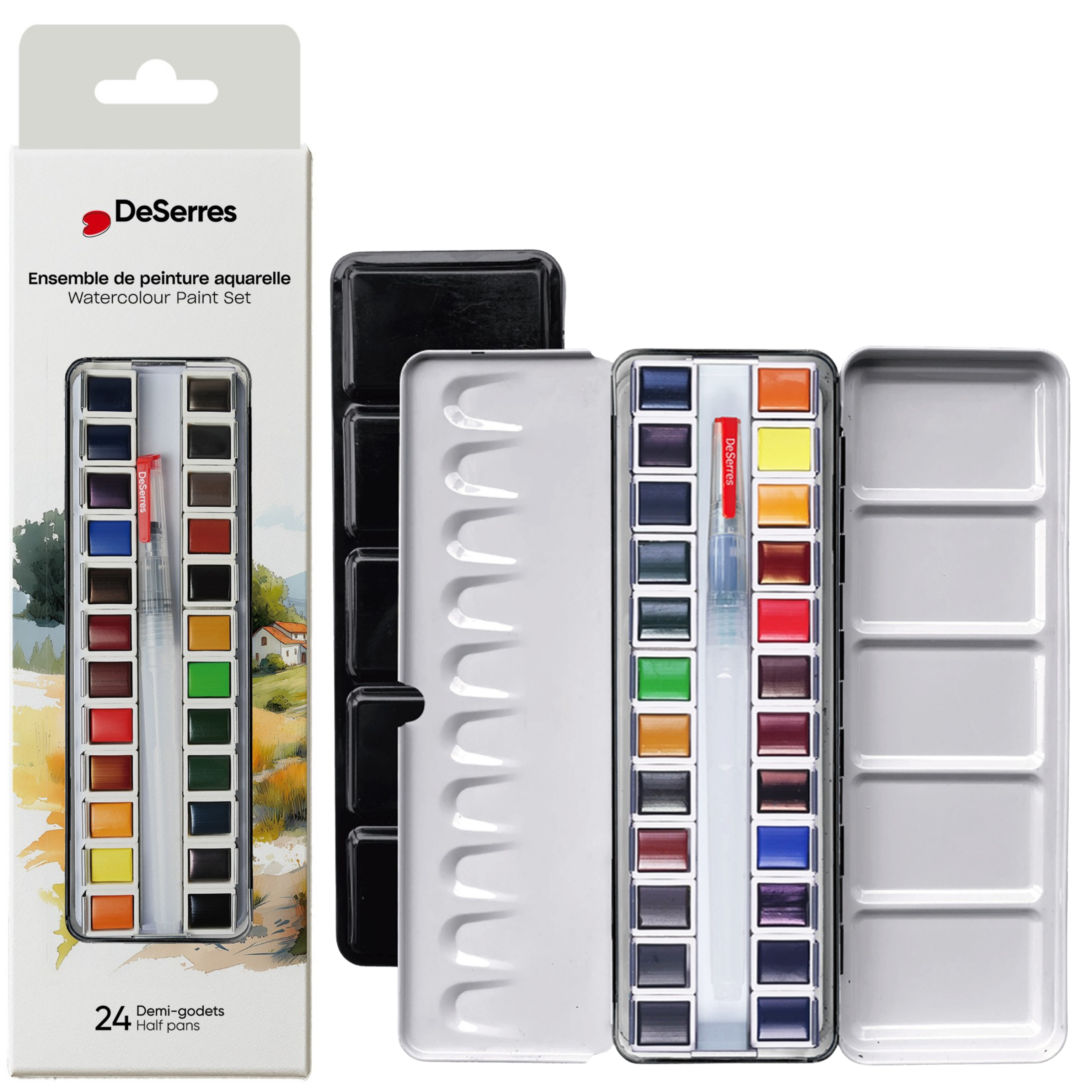 ENSEMBLE AQUARELLE - 24 DEMI-GODETS EN BLOC DESERRES