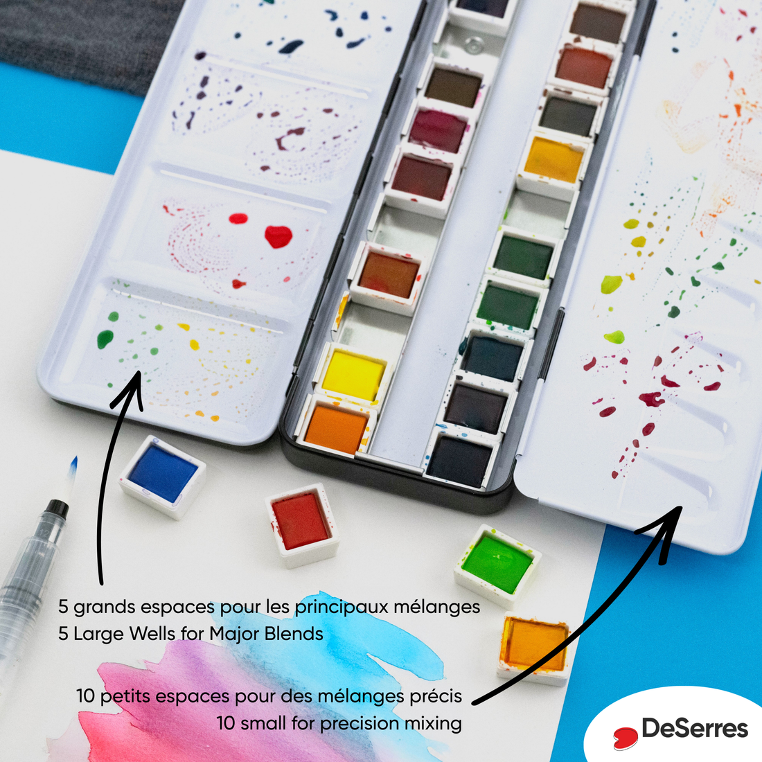 ENSEMBLE AQUARELLE - 24 DEMI-GODETS EN BLOC DESERRES