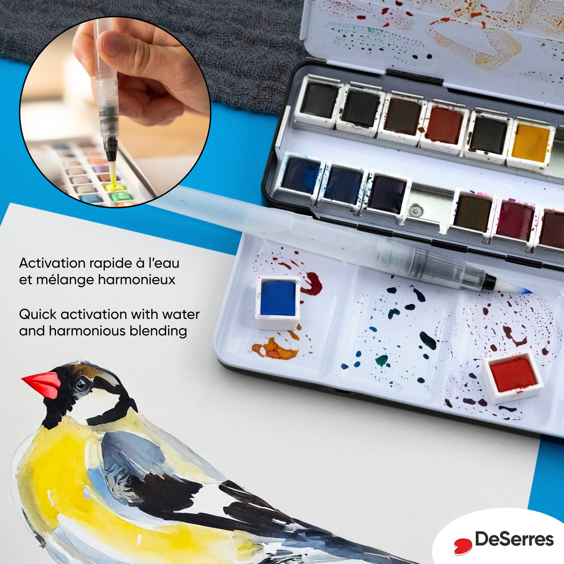 ENSEMBLE AQUARELLE - 24 DEMI-GODETS EN BLOC DESERRES