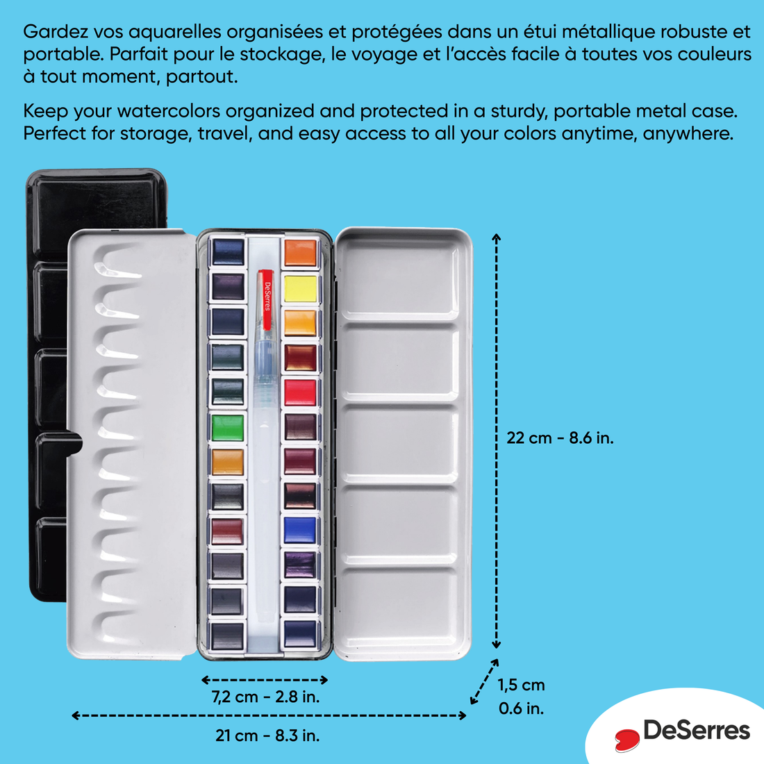 ENSEMBLE AQUARELLE - 24 DEMI-GODETS EN BLOC DESERRES