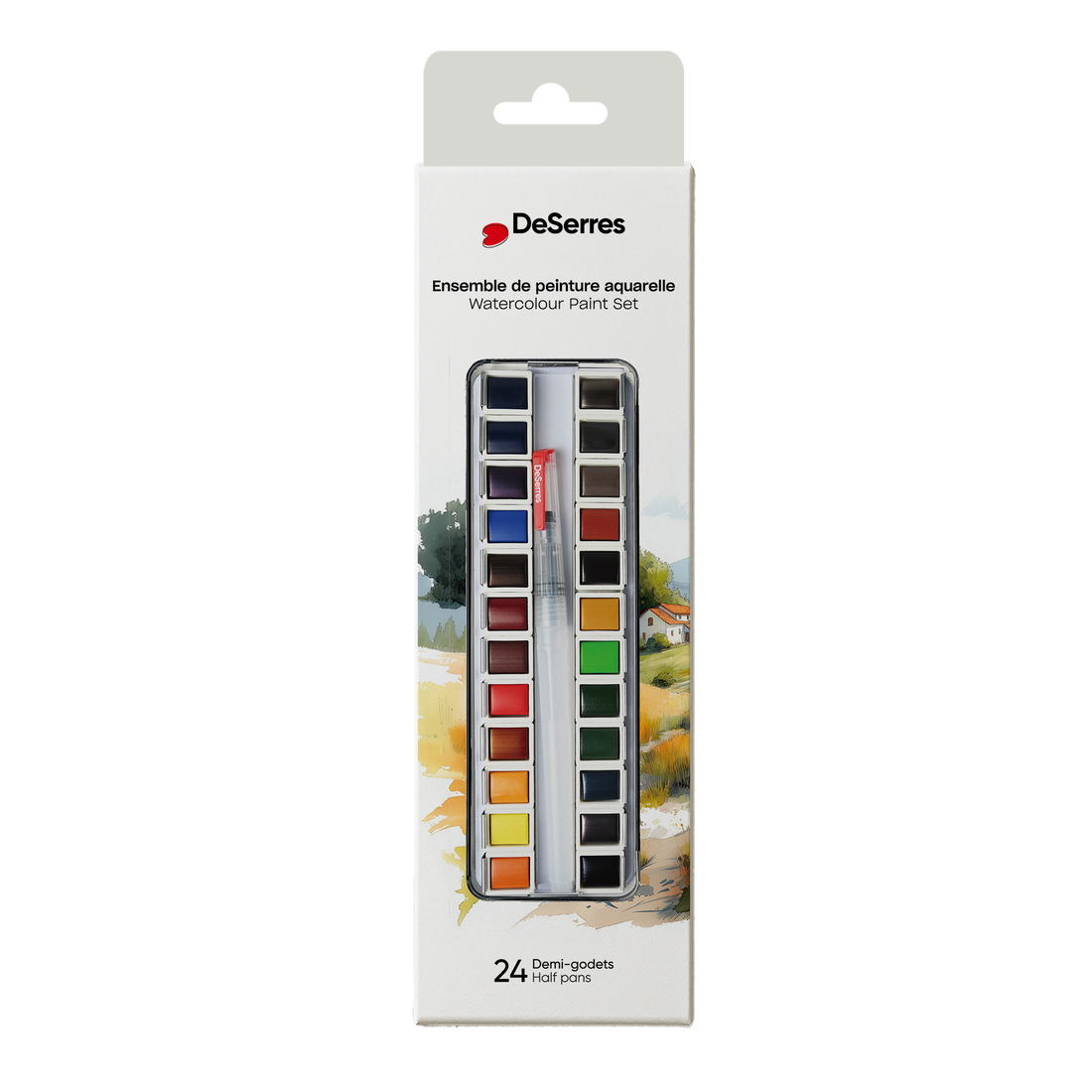 ENSEMBLE AQUARELLE DESERRES- 24 DEMI-GODETS EN BLOC DESERRES