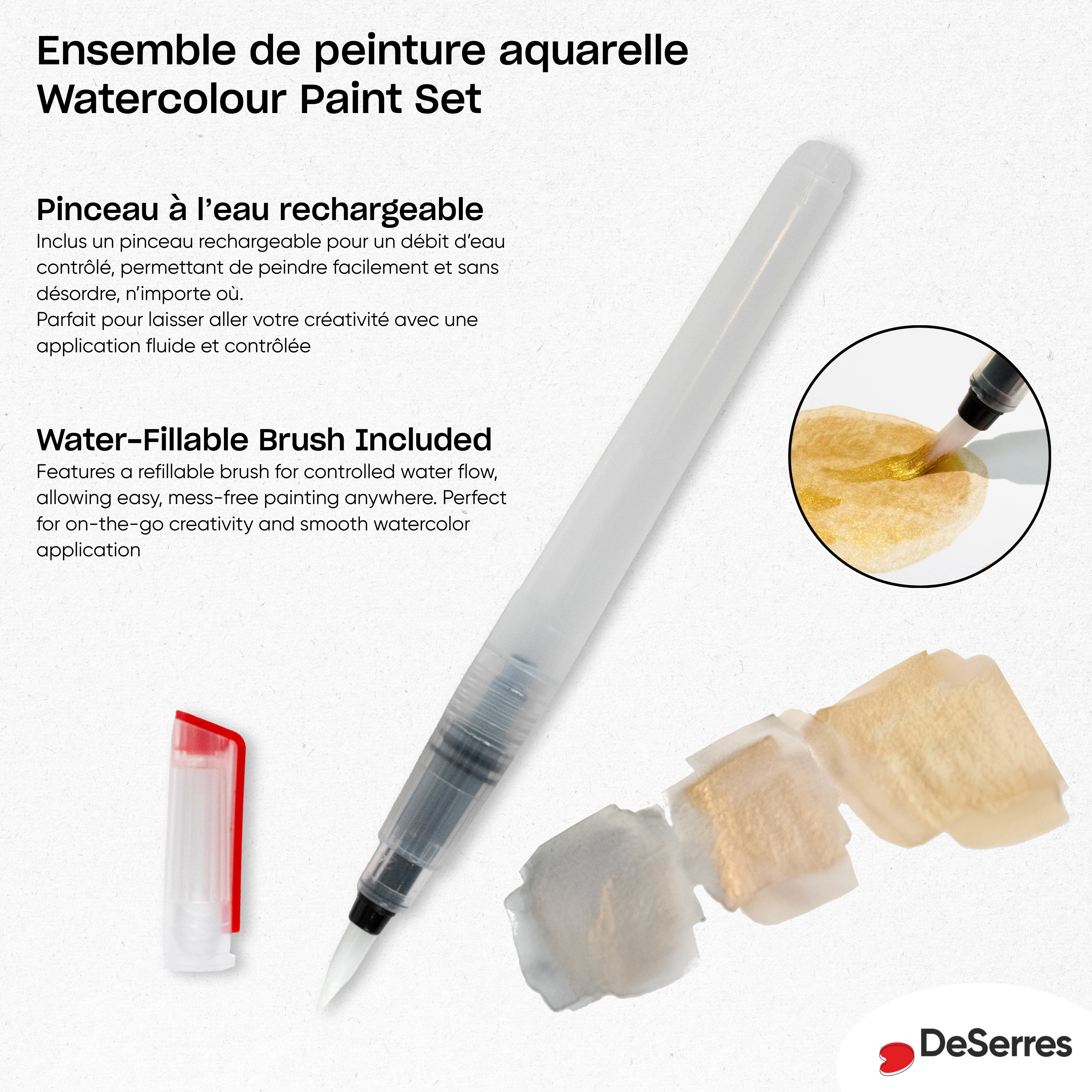 ENSEMBLE AQUARELLE SCINTILLANTE  – 24 DEMI-GODETS EN BLOC DESERRES