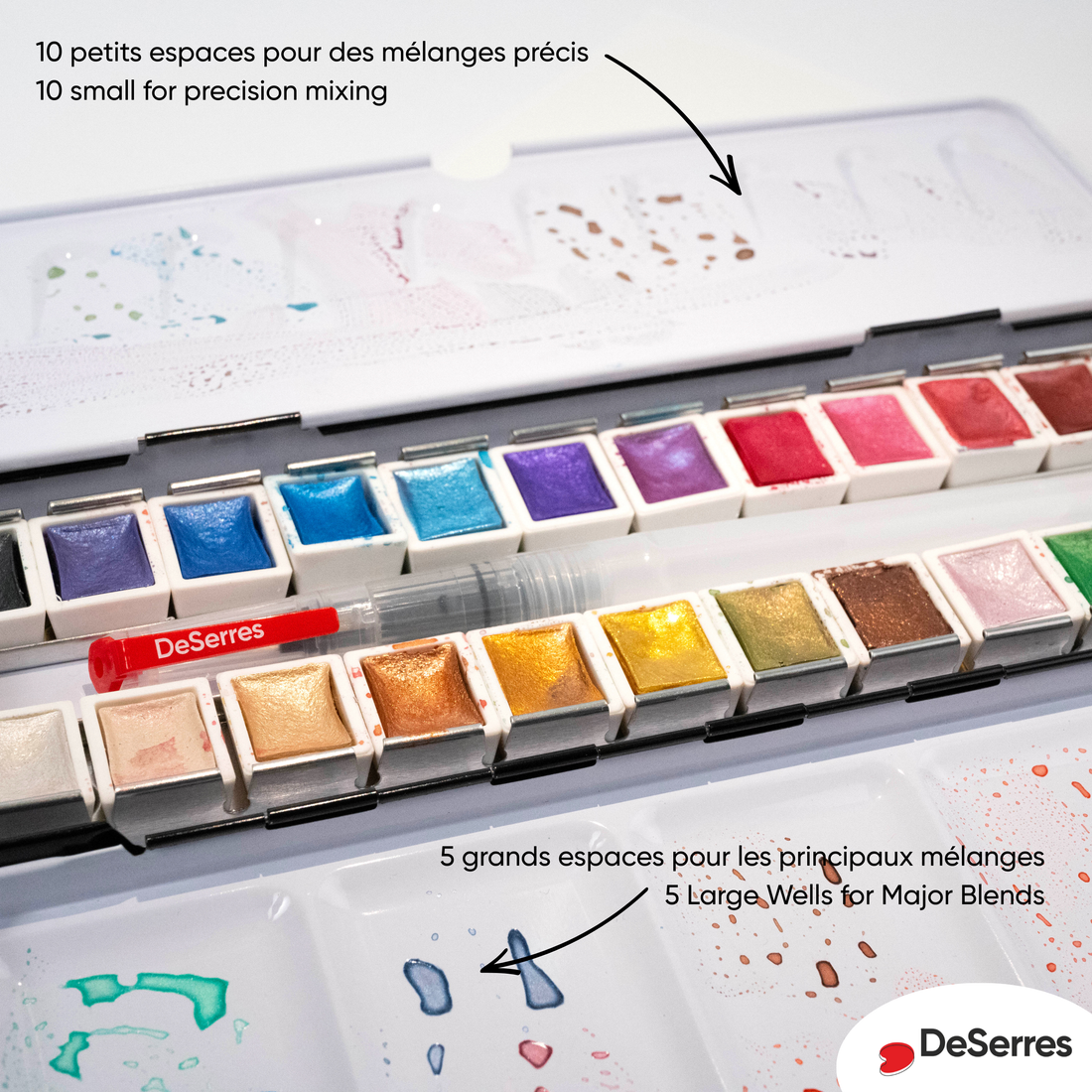 ENSEMBLE AQUARELLE SCINTILLANTE  – 24 DEMI-GODETS EN BLOC DESERRES