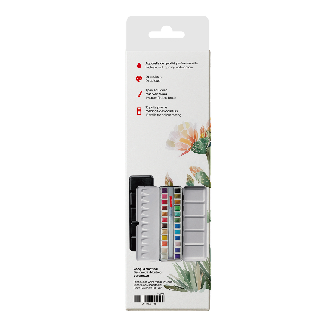 ENSEMBLE AQUARELLE DESERRES- 24 DEMI-GODETS EN BLOC DESERRES