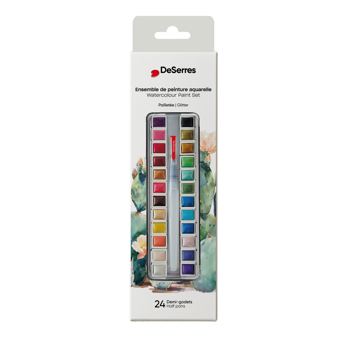 ENSEMBLE AQUARELLE DESERRES- 24 DEMI-GODETS EN BLOC DESERRES