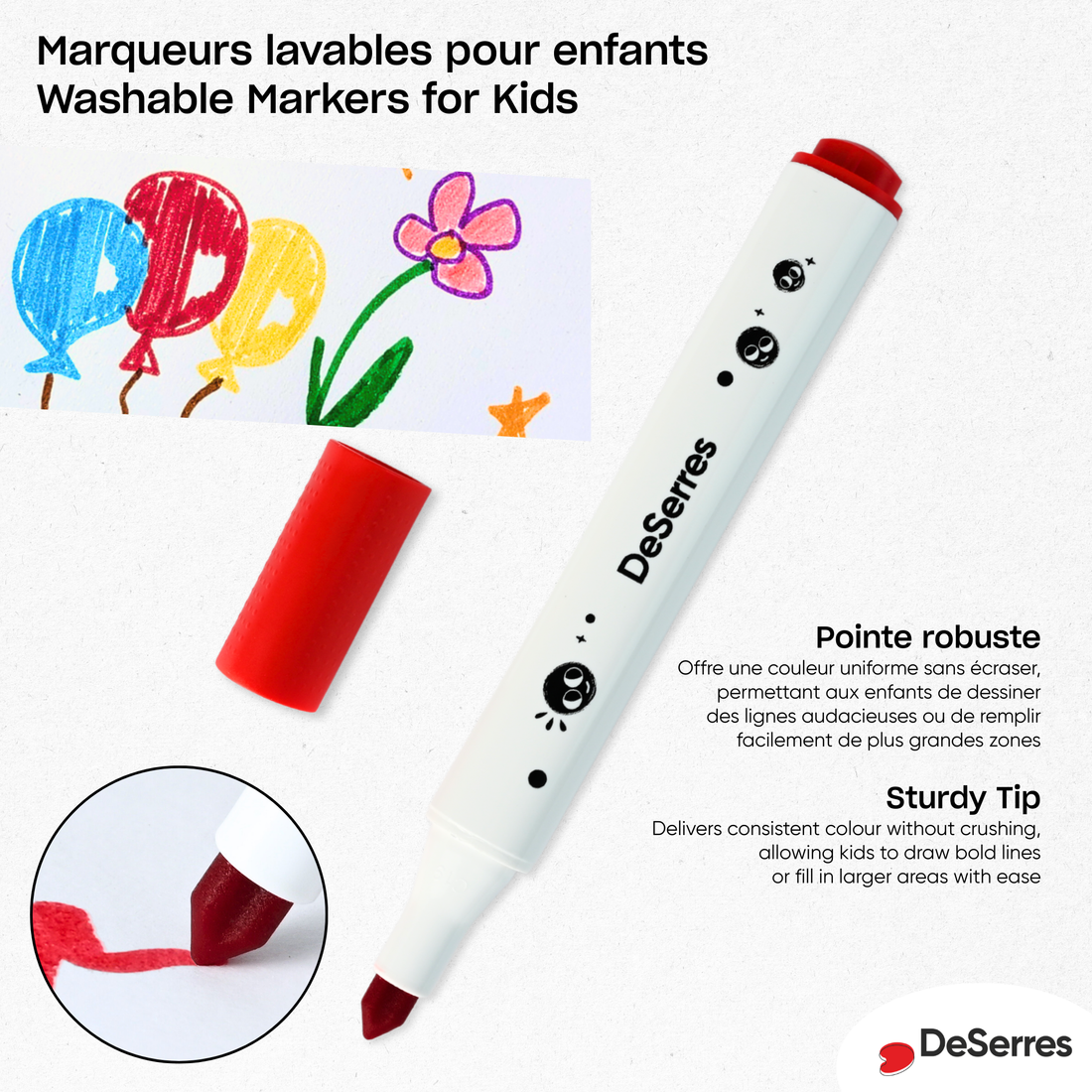ENSEMBLE  18 MARQUEURS LAVABLES POUR ENFANT
