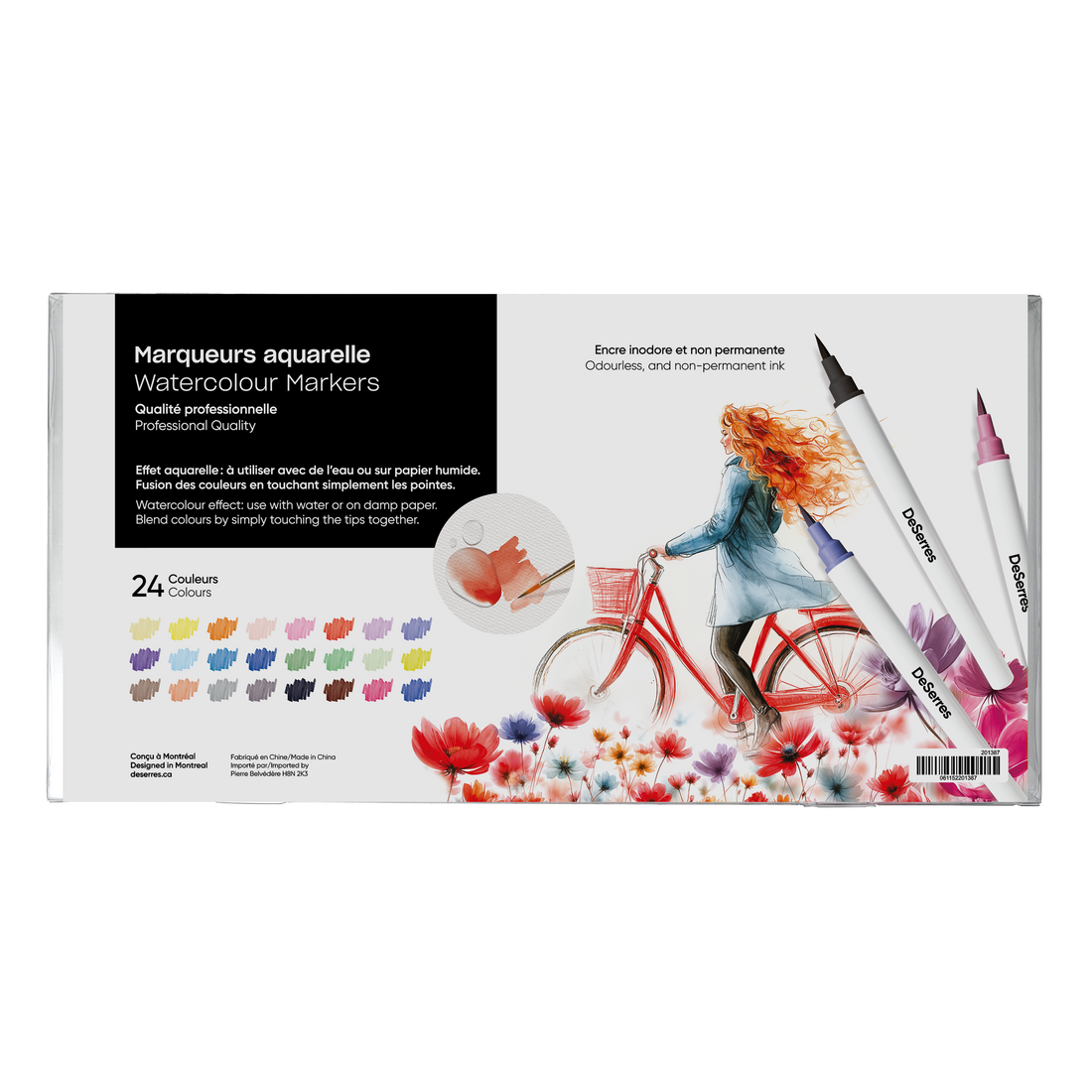 ENSEMBLE 24 MARQUEURS DESERRES  AQUARELLE DESERRES