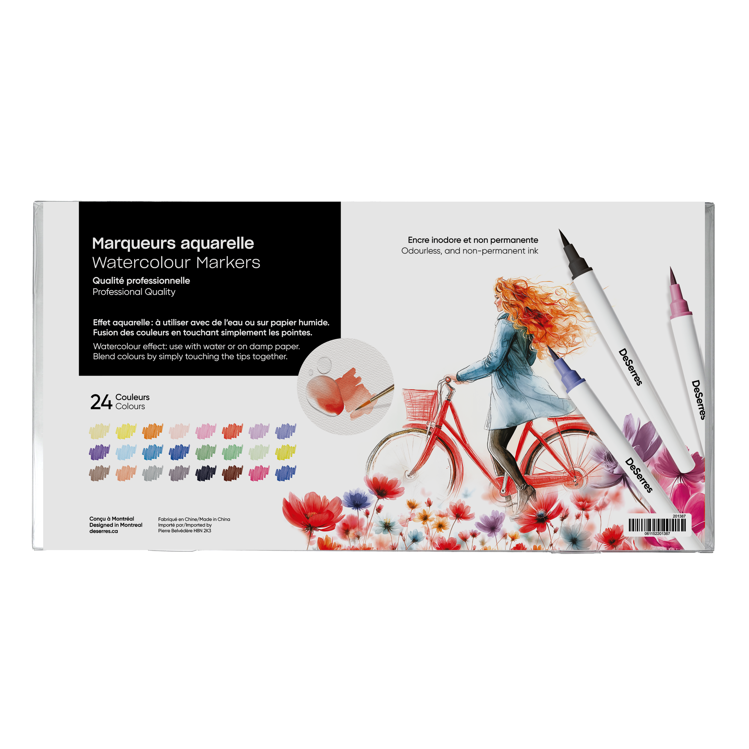 ENSEMBLE 24 MARQUEURS DESERRES  AQUARELLE DESERRES