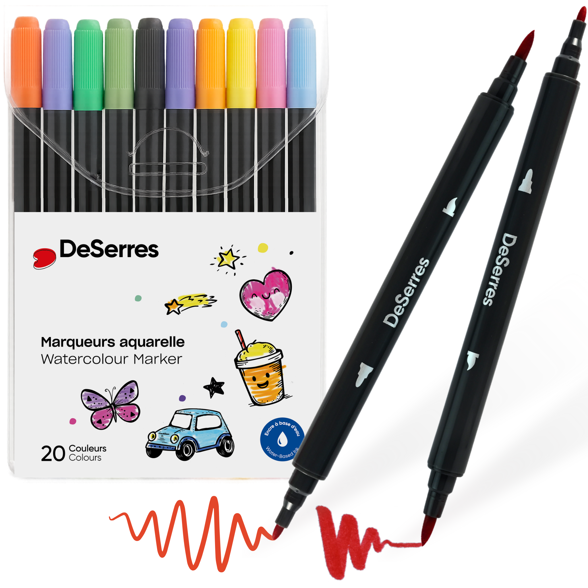 ENSEMBLE 20 MARQUEURS   POUR ENFANTS