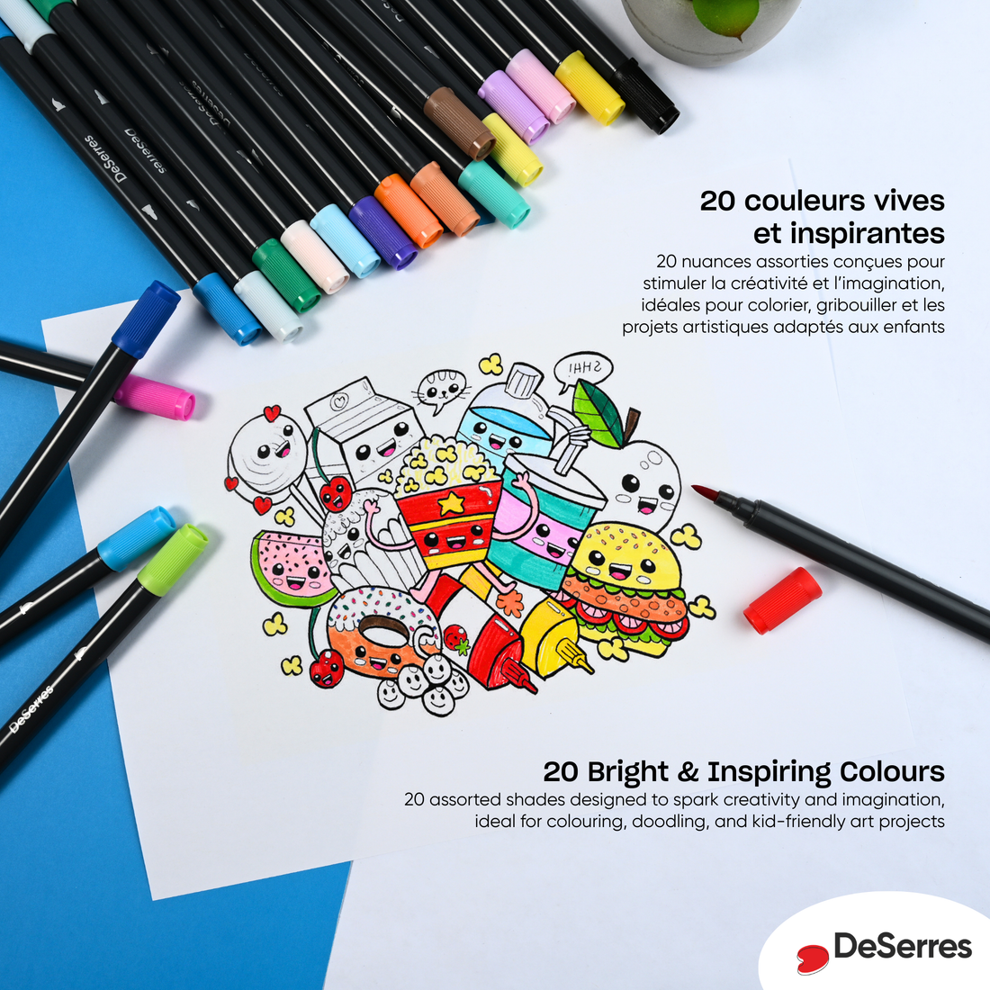ENSEMBLE 20 MARQUEURS POUR ENFANTS