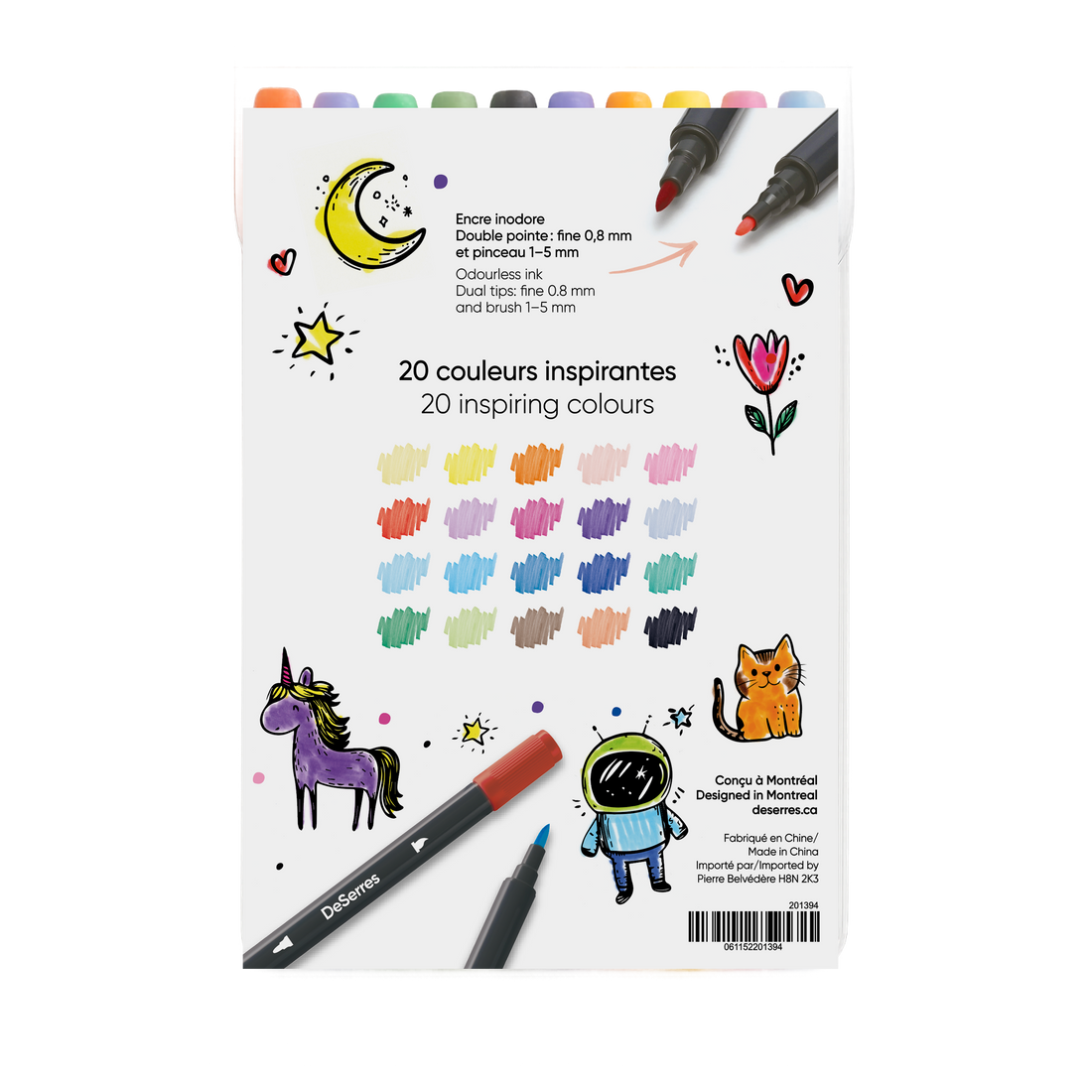 ENSEMBLE 20 MARQUEURS DESERRES POUR ENFANTS DESERRES