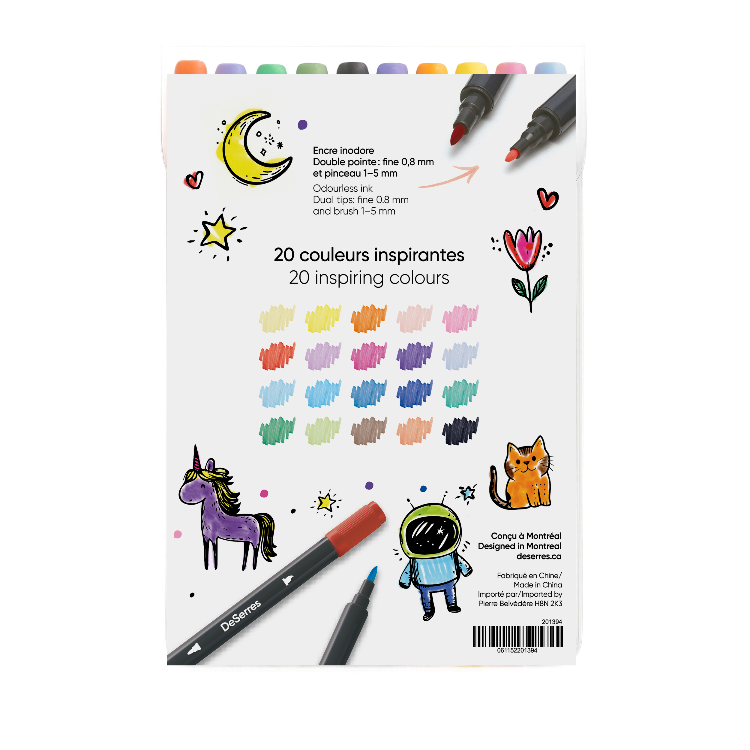 ENSEMBLE 20 MARQUEURS DESERRES POUR ENFANTS DESERRES