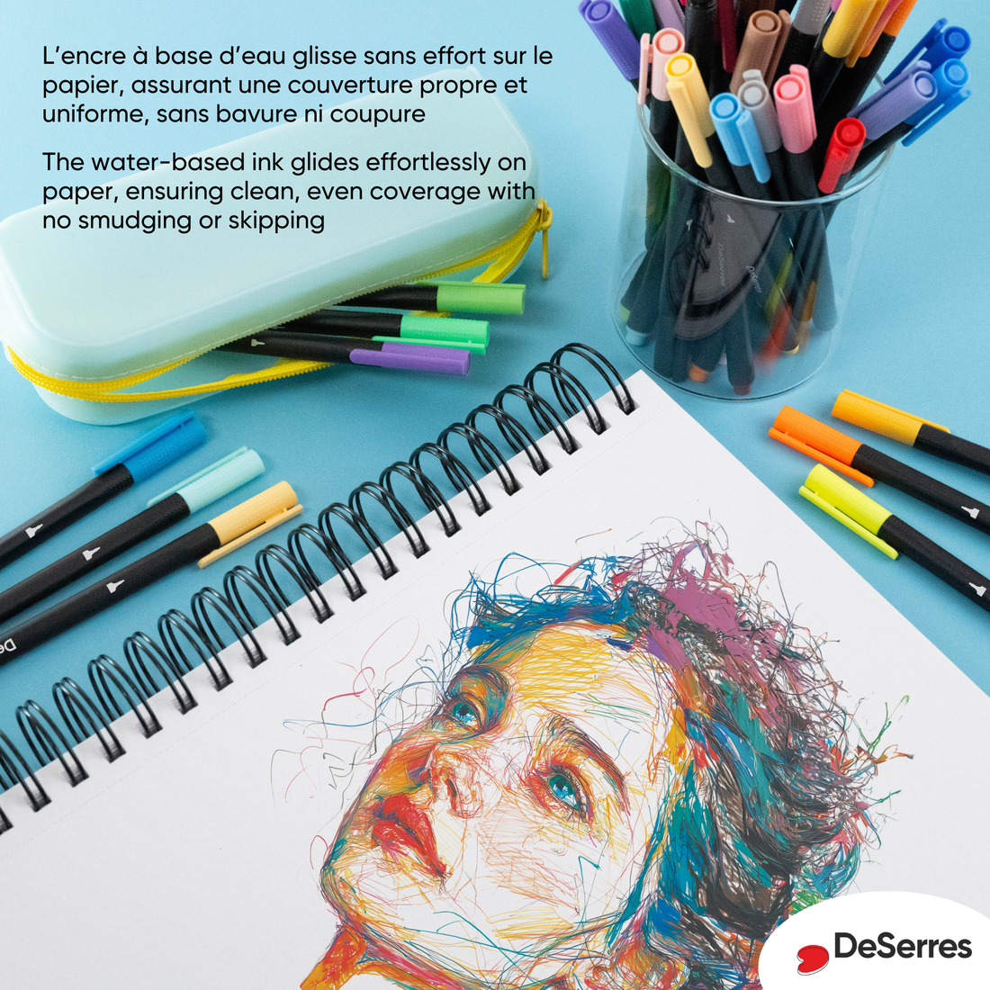 ENSEMBLE  36 MARQUEURS  À POINTE FINE 0,4 MM