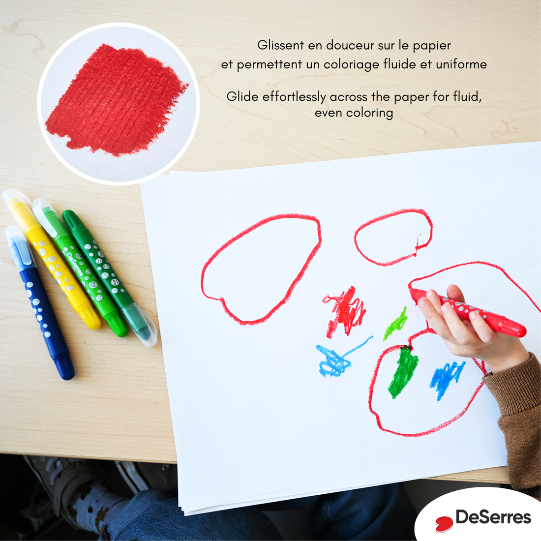 ENSEMBLE 12 CRAYONS GEL CIRE POUR ENFANTS DESERRES