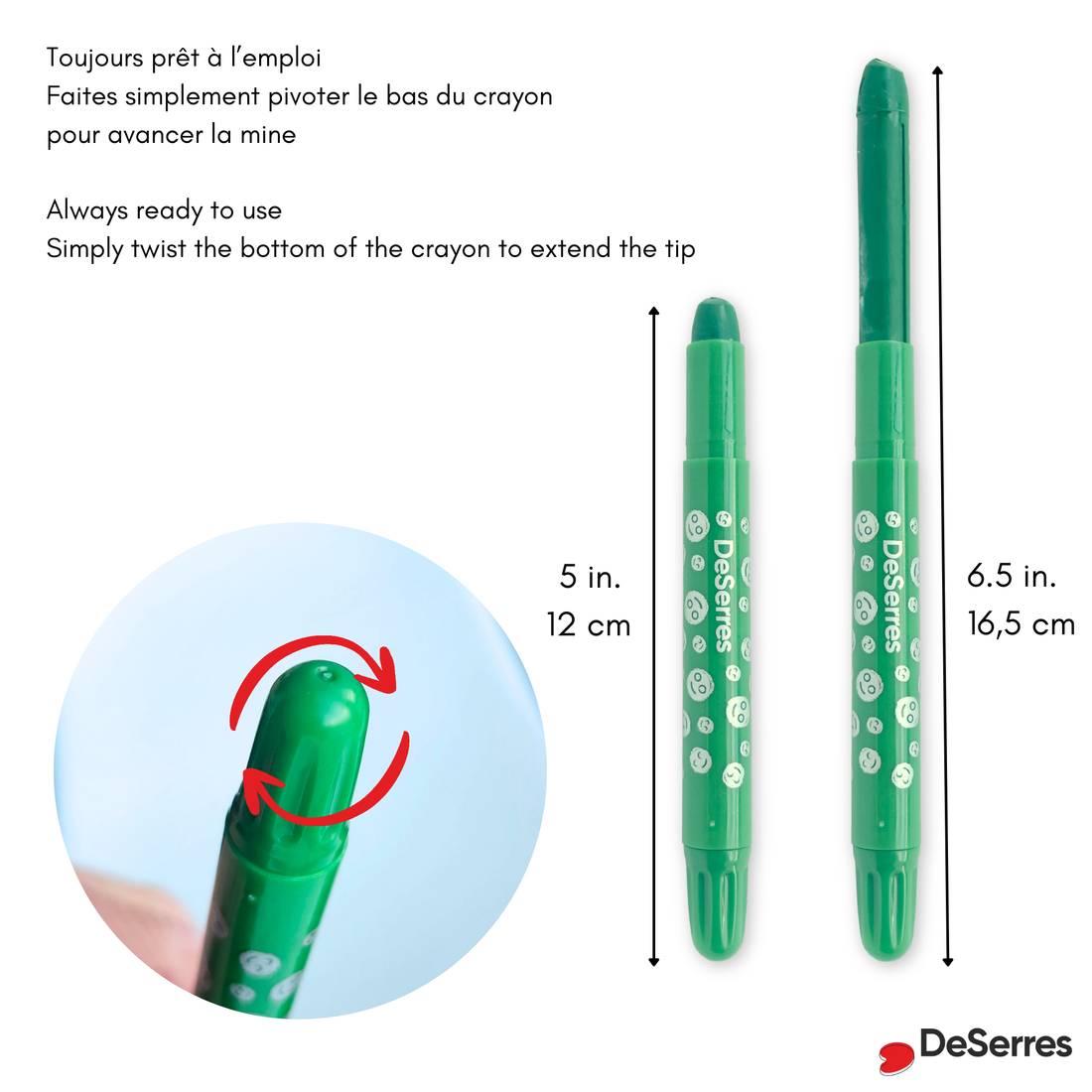 ENSEMBLE 12 CRAYONS GEL CIRE POUR ENFANTS DESERRES