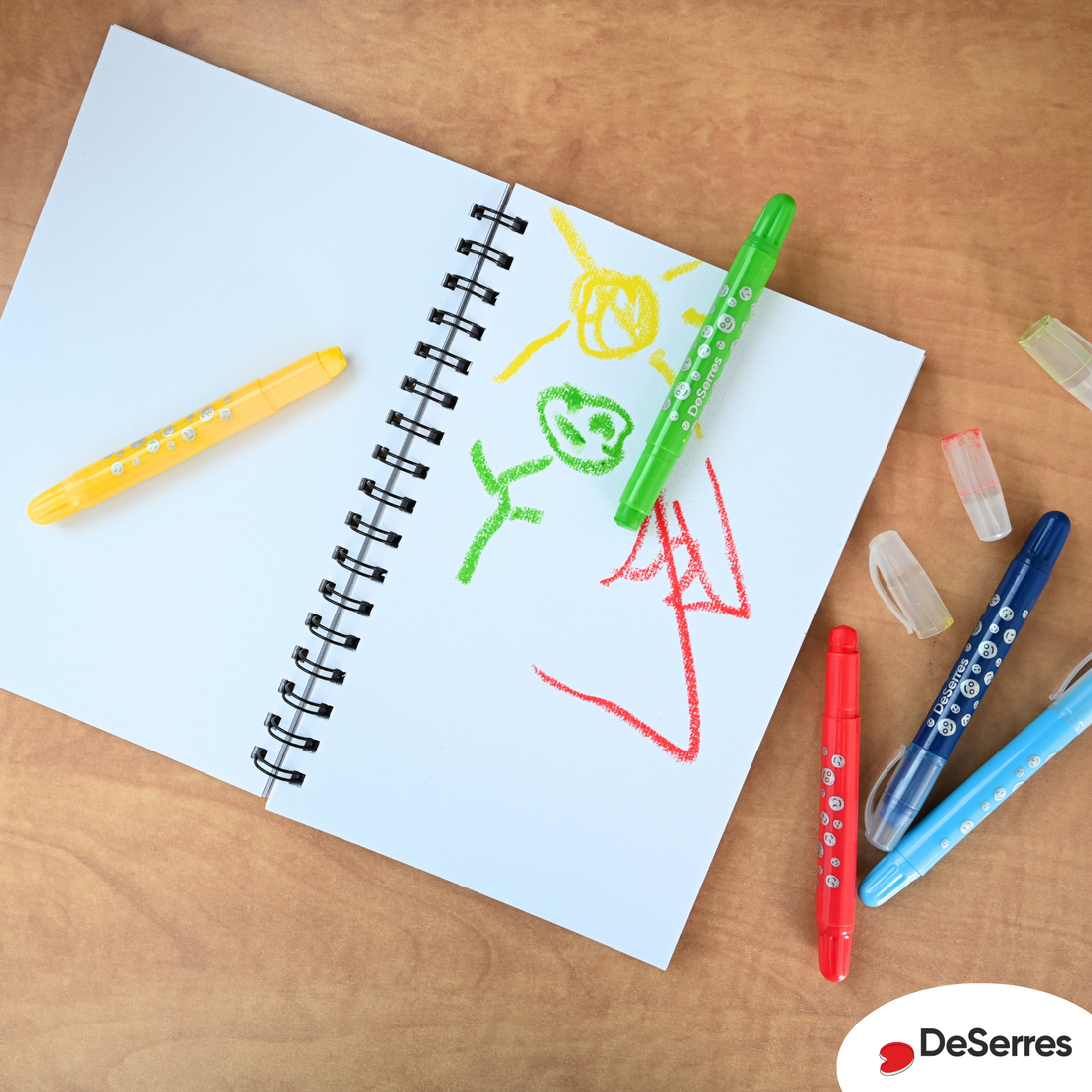 ENSEMBLE 12 CRAYONS GEL CIRE POUR ENFANTS DESERRES