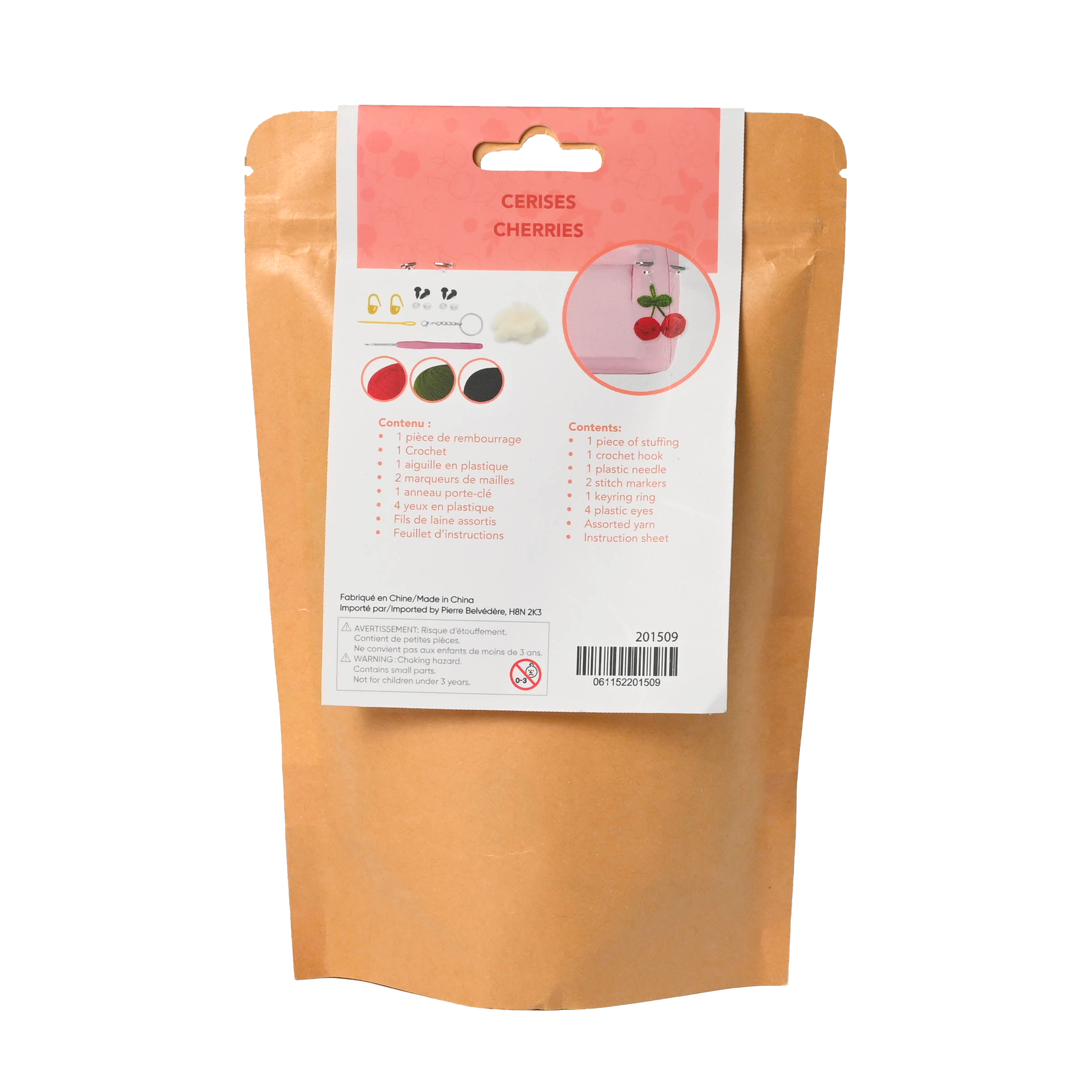 CHERRIES KEYCHAIN DIY  CROCHET KIT