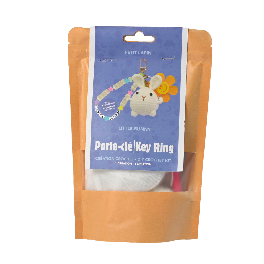 KIT DIY PORTE-CLÉS CROCHET – PETIT LAPIN