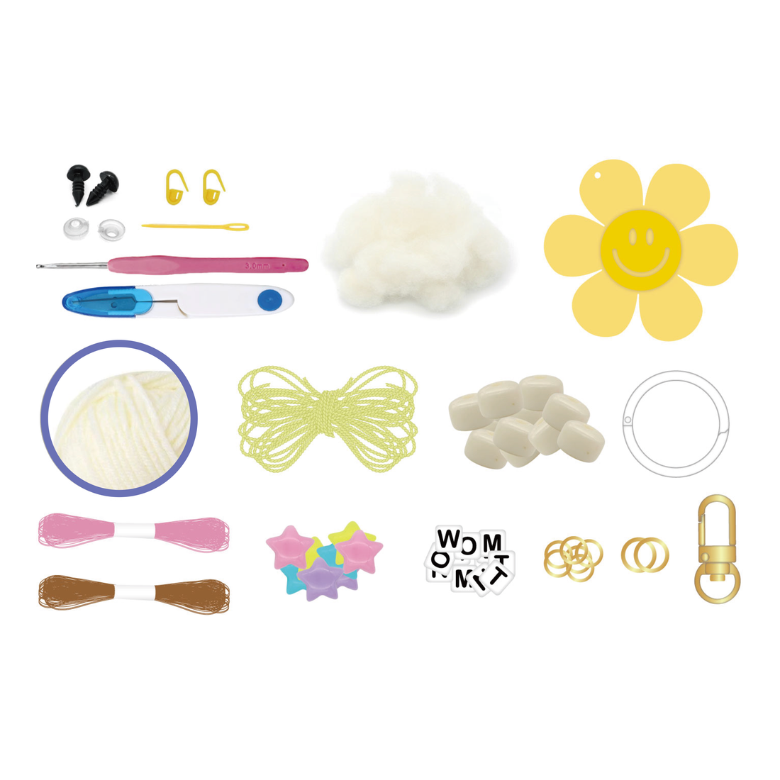 KIT DIY PORTE-CLÉS CROCHET – PETIT LAPIN
