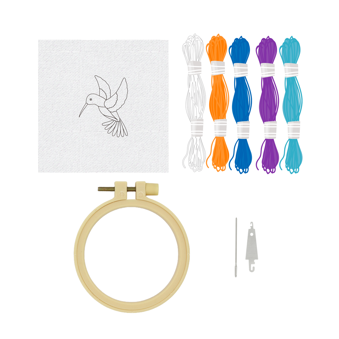 KIT DE POINT DE CROIX- COLIBRI
