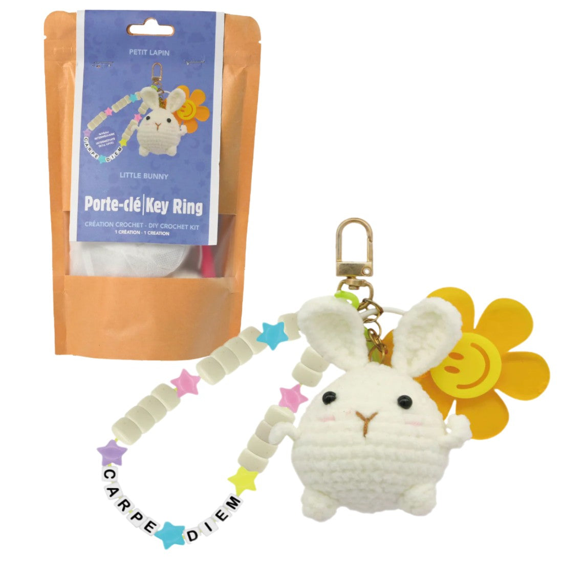 KIT DIY PORTE-CLÉS CROCHET – PETIT LAPIN