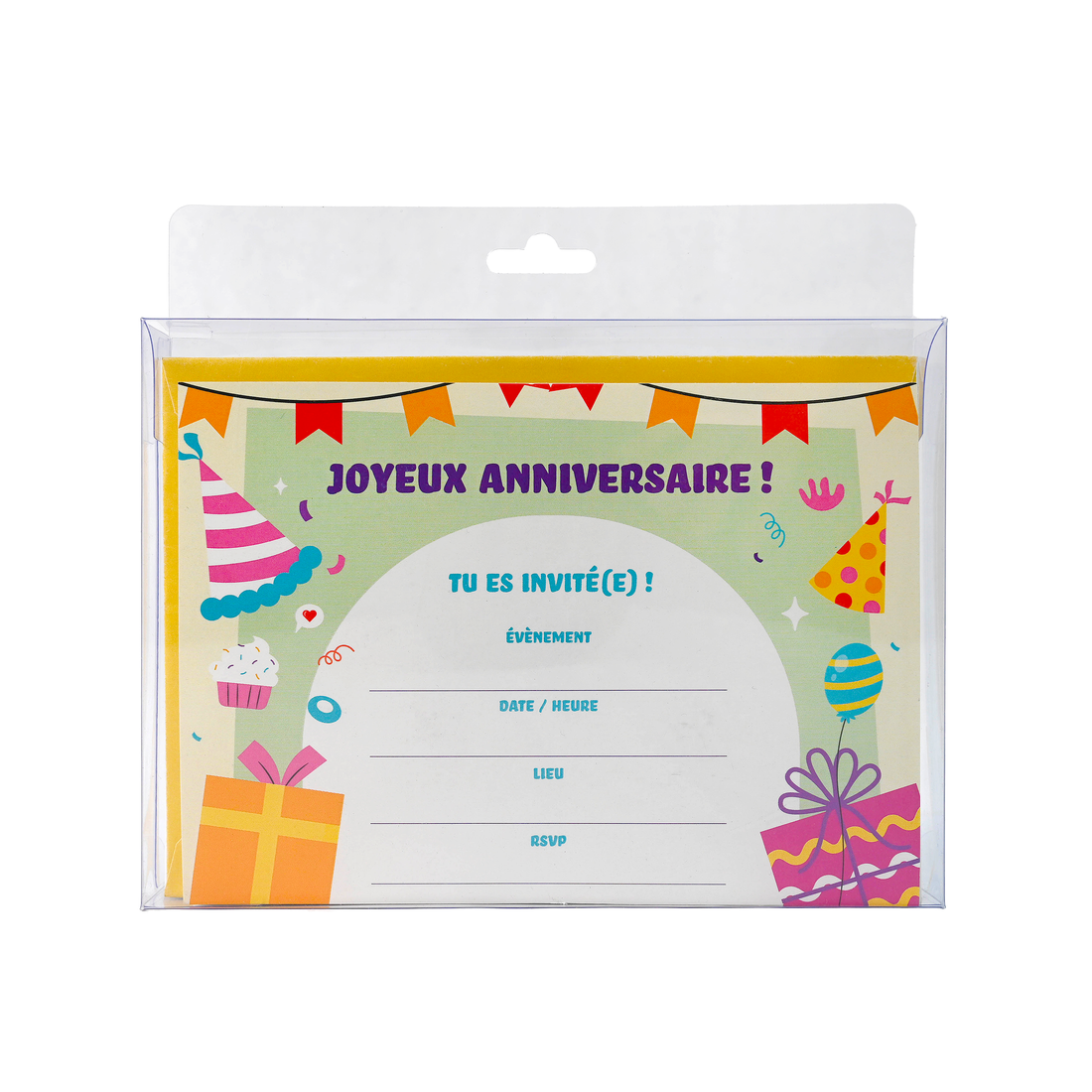 ENS. INVITATION: EN. DE FÊTE- CADEAUX FR