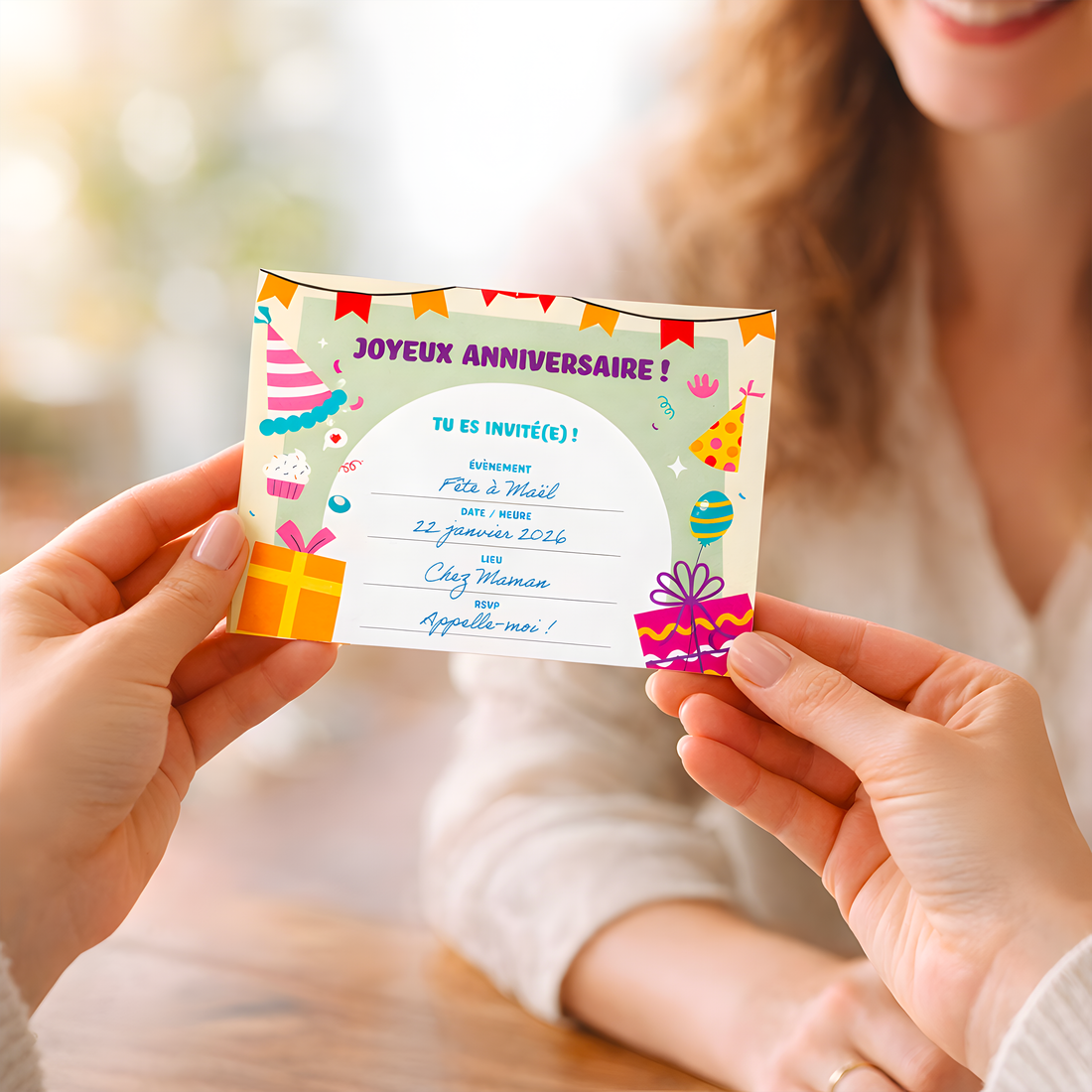 ENS. INVITATION: EN. DE FÊTE- CADEAUX FR