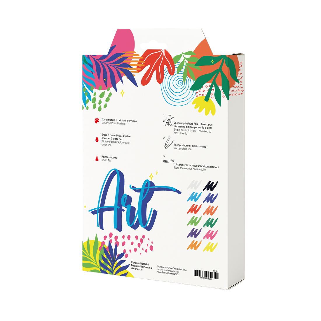 12 BRUSH TIP ACRYLIC MARKERS