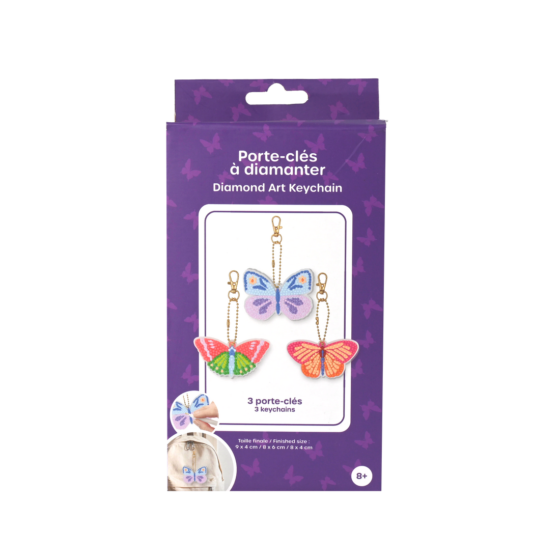 DIAMOND ART DIY KEYCHAINS- BUTTERFLY