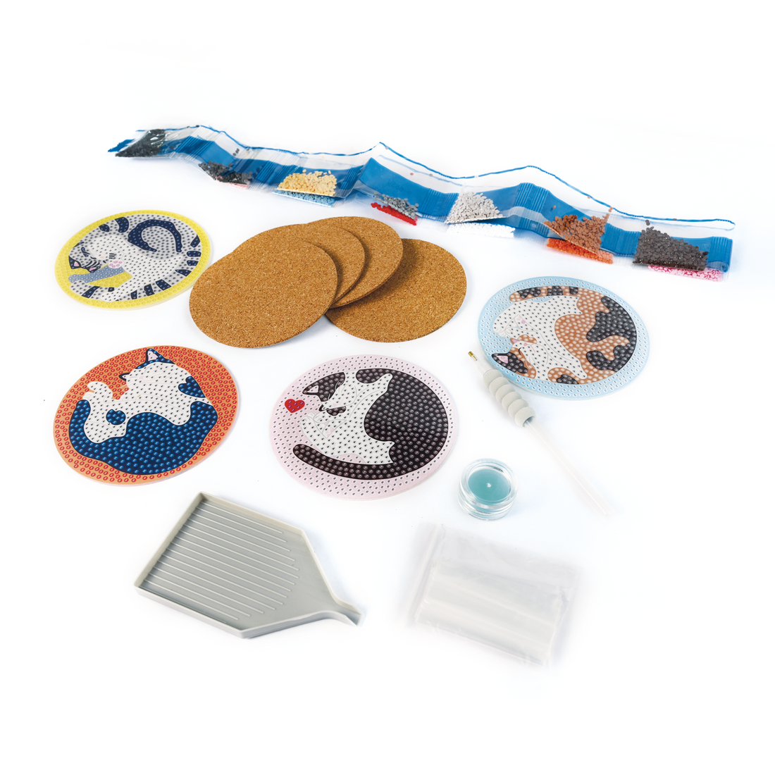 DIAMOND ART DIY COASTER SET- CATS