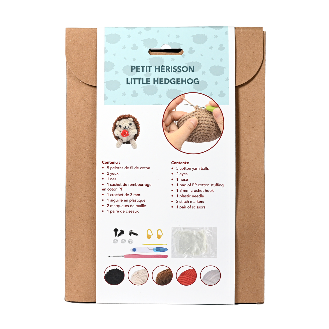 KIT DIY CROCHET- HÉRISSON ET CŒUR