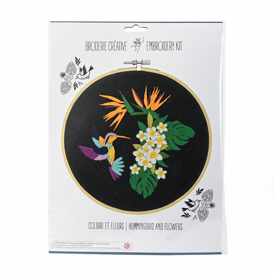 HUMMINGBIRD & FLOWERS EMBROIDERY KIT