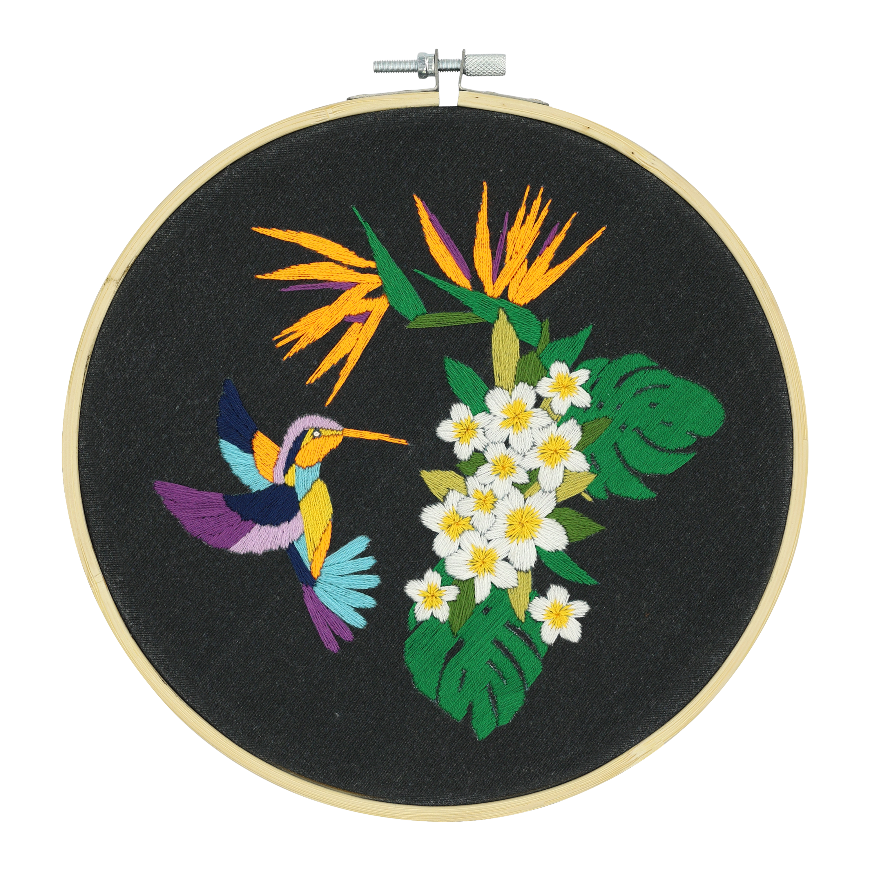 KIT DE BRODERIE- COLIBRI ET FLEURS