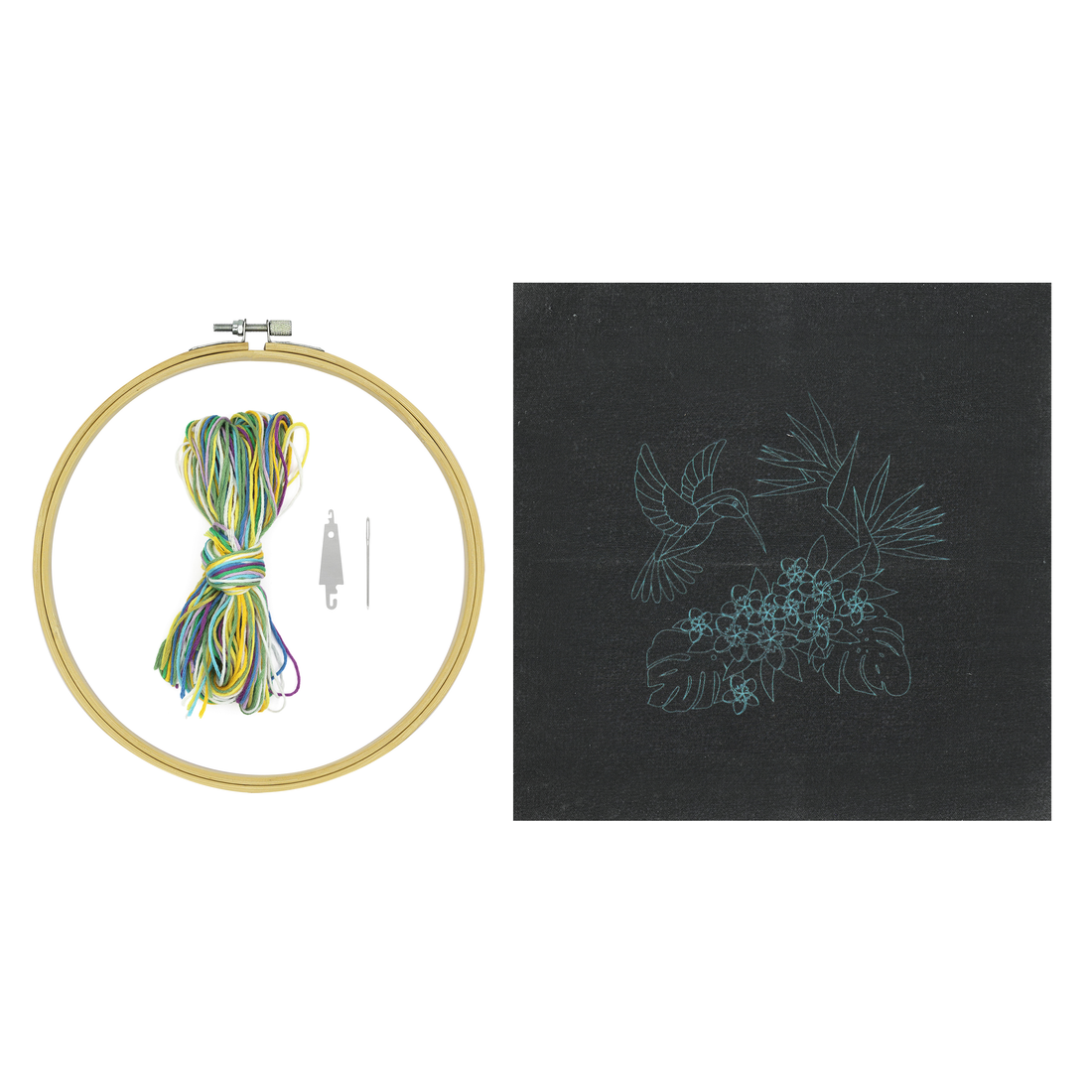 HUMMINGBIRD & FLOWERS EMBROIDERY KIT