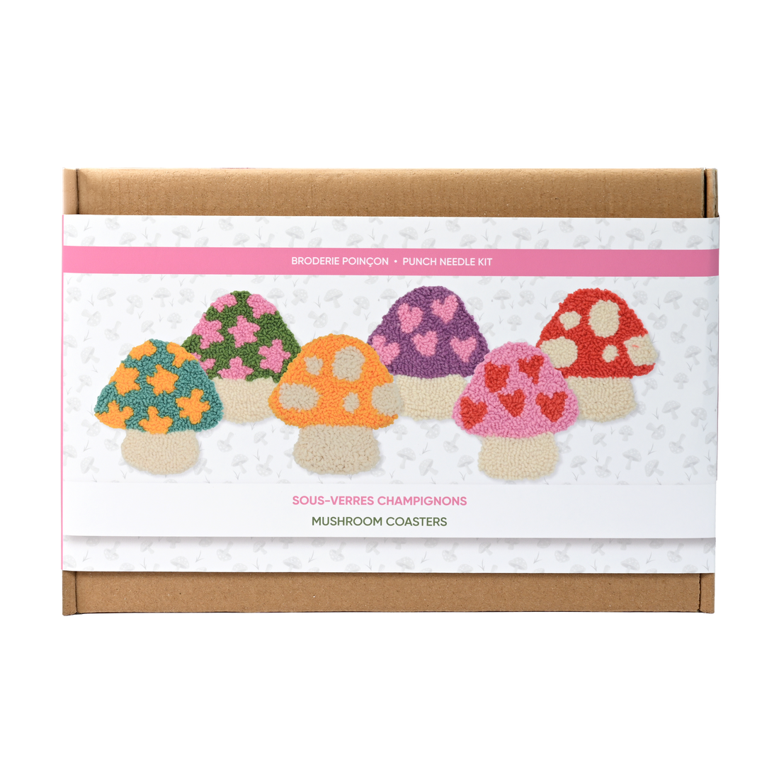KIT SOUS-VERRES PUNCH NEEDLE – CHAMPIGNON