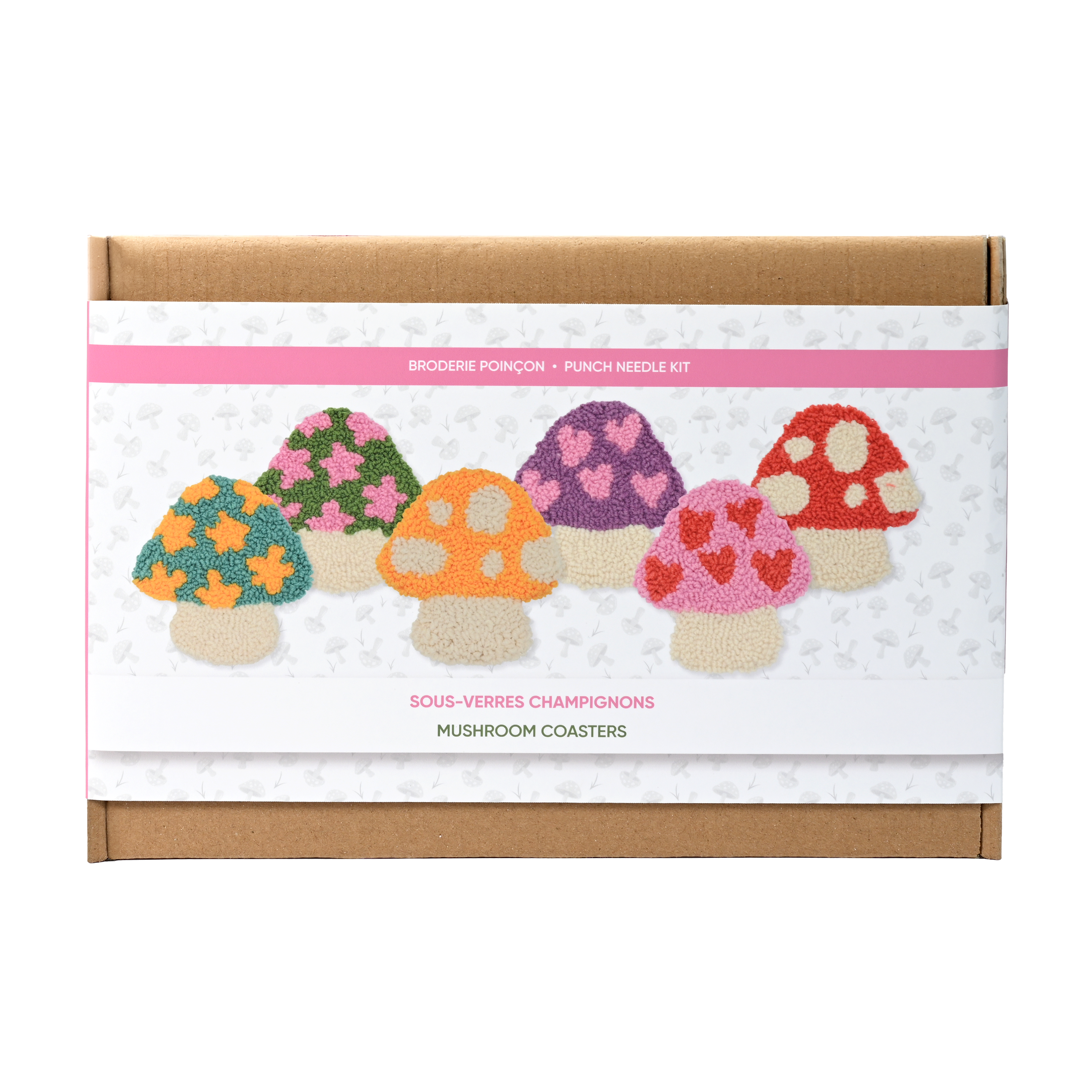 KIT SOUS-VERRES PUNCH NEEDLE – CHAMPIGNON