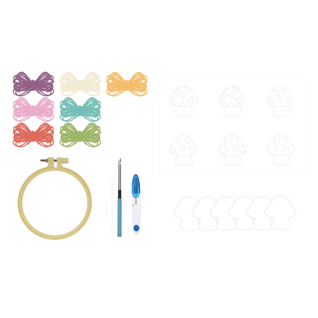 KIT SOUS-VERRES PUNCH NEEDLE – CHAMPIGNON