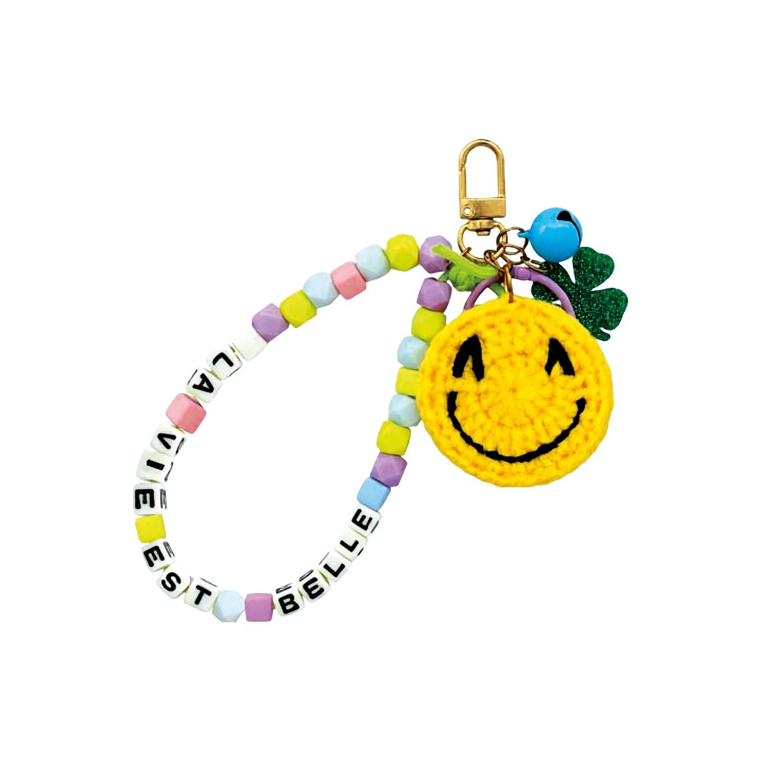 KIT DIY PORTE-CLÉS CROCHET – MOTIF SMILEY