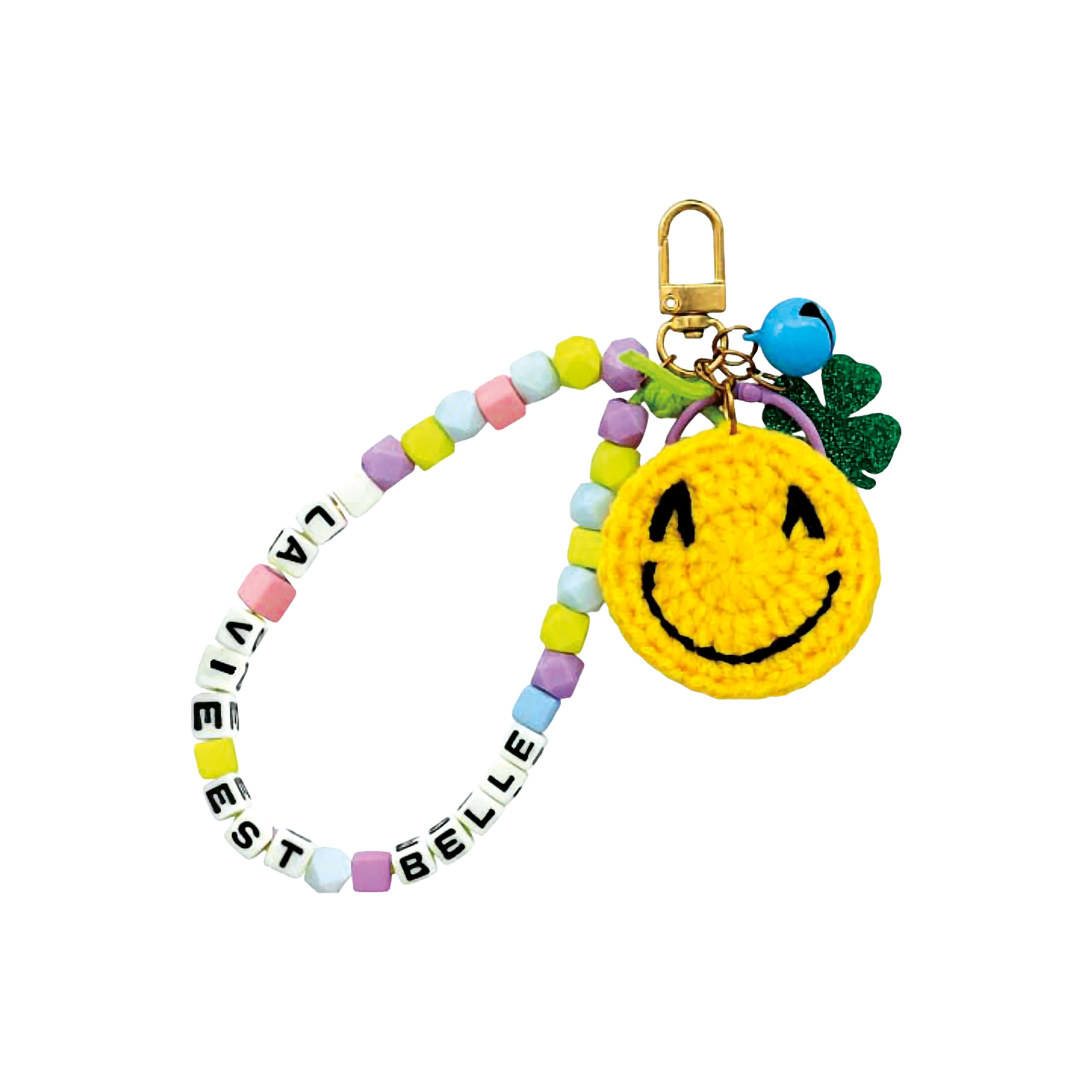 KIT DIY PORTE-CLÉS CROCHET – MOTIF SMILEY