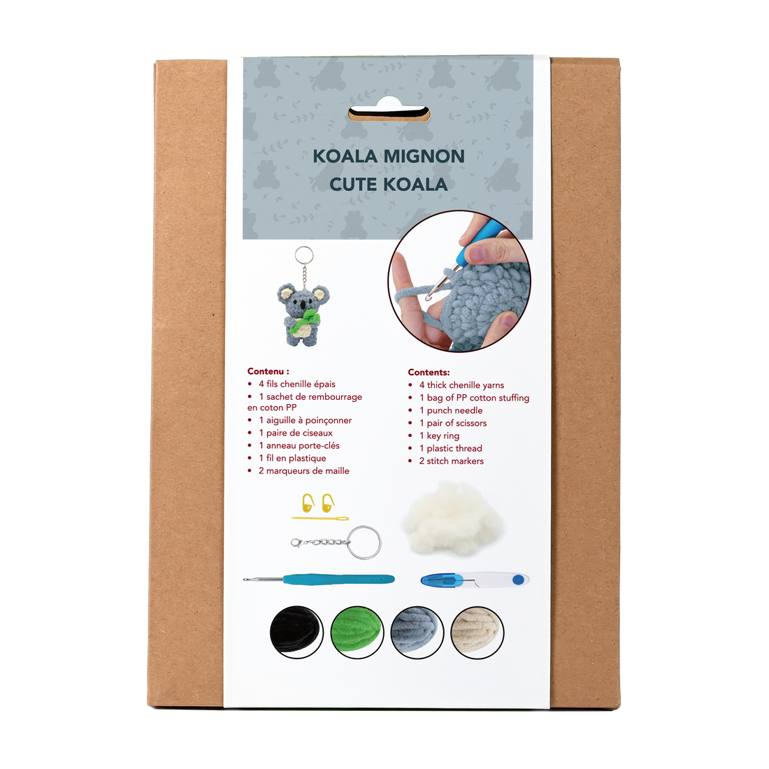 KIT DIY CROCHET FIL PELUCHEUX- KOALA by PBI ART