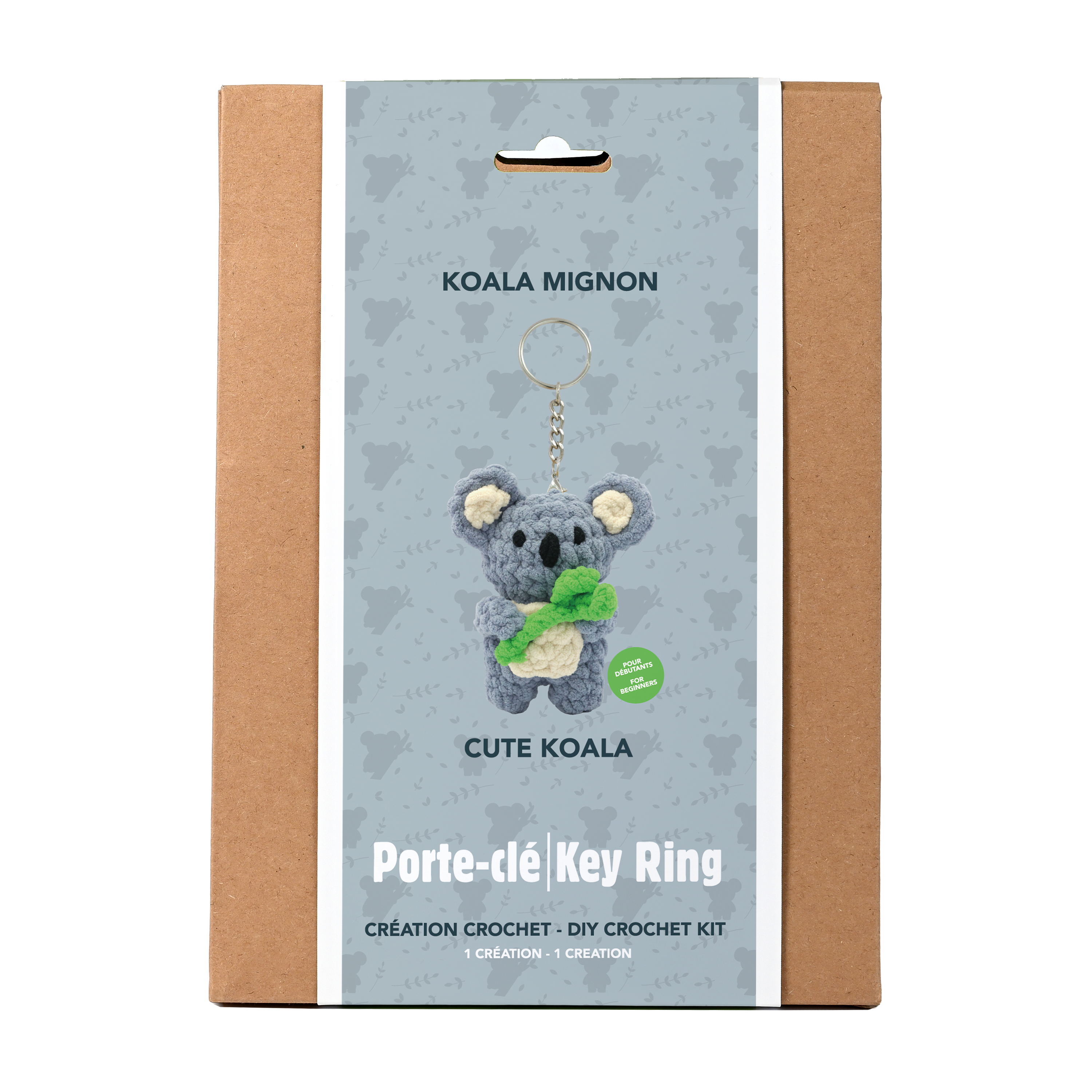 PLUSHY YARN DIT KEYCHAIN KIT - KOALA