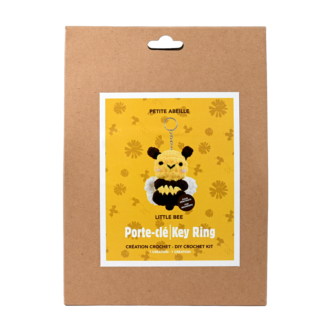 PLUSHY YARN DIT KEYCHAIN KIT - BEE