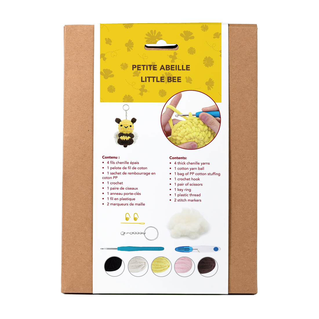 KIT DIY CROCHET FIL PELUCHEUX- ABEILLE by PBI ART