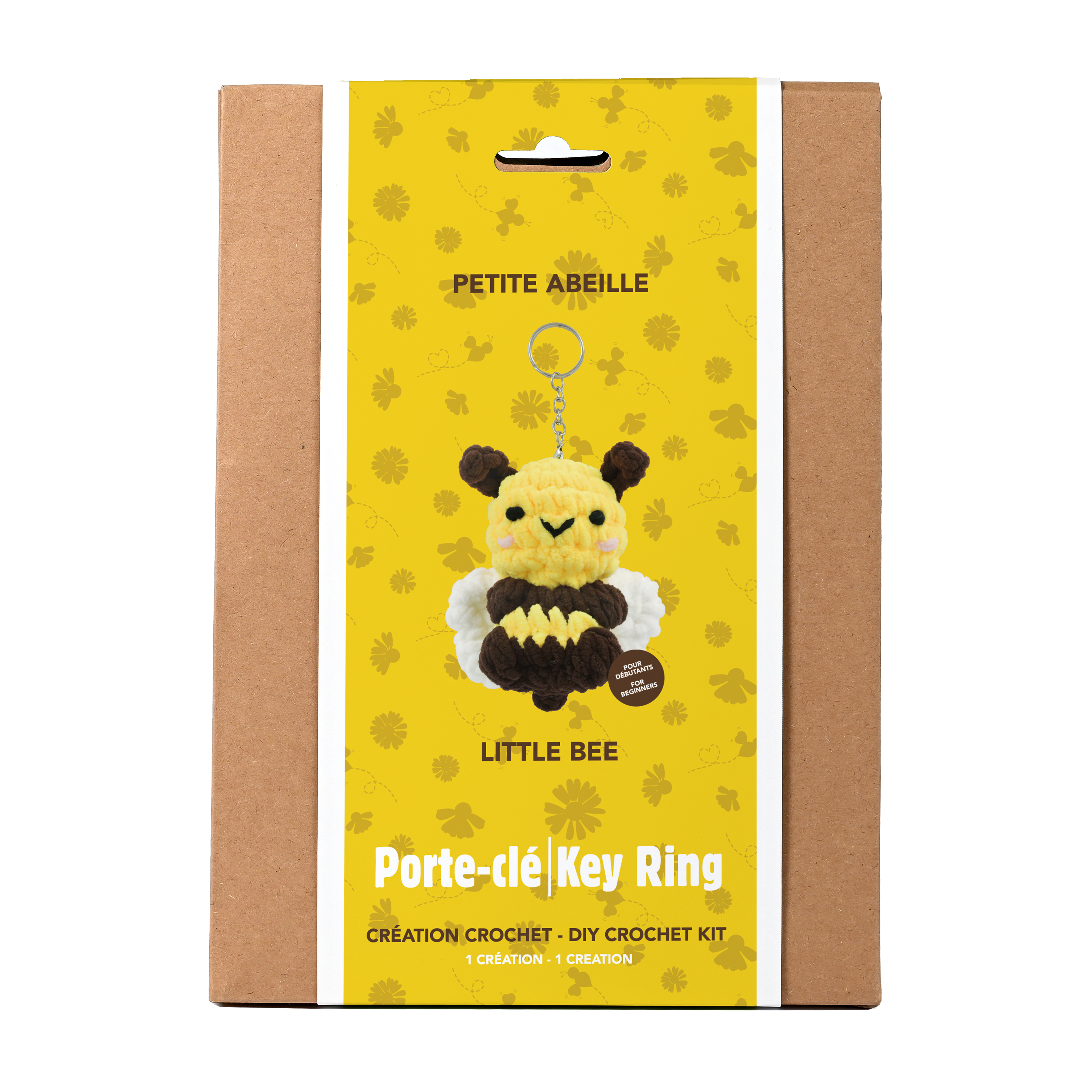 PLUSHY YARN DIT KEYCHAIN KIT - BEE