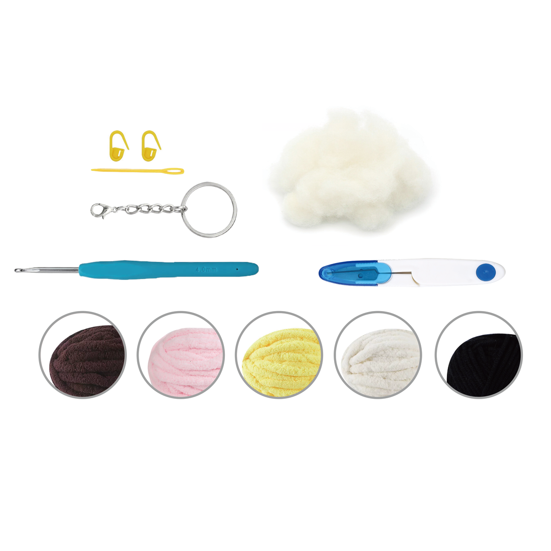 PLUSHY YARN DIT KEYCHAIN KIT - BEE