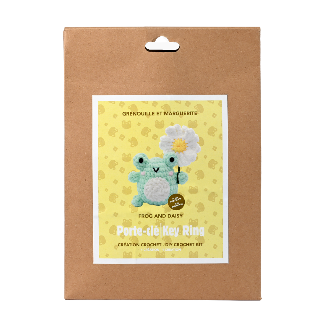 PLUSHY YARN DIT KEYCHAIN KIT -FROG